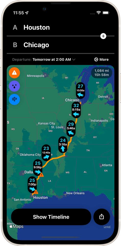 morecast|weather along my driving route.